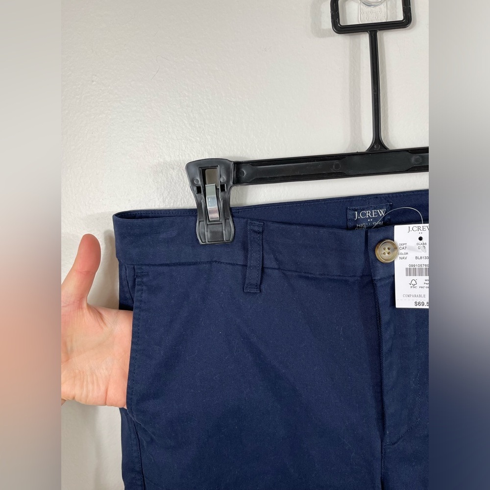 JCrew High-Rise Girlfriend Chino Pant Navy Blue Cotton Career Work Size 8 NWT - Picture 8 of 14